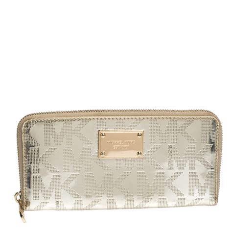 michael kors metallic gold wallet